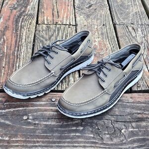 Sperry Men's Billfish Ultralite 3-Eye Boat Shoes, Gray, Black, 11.5M